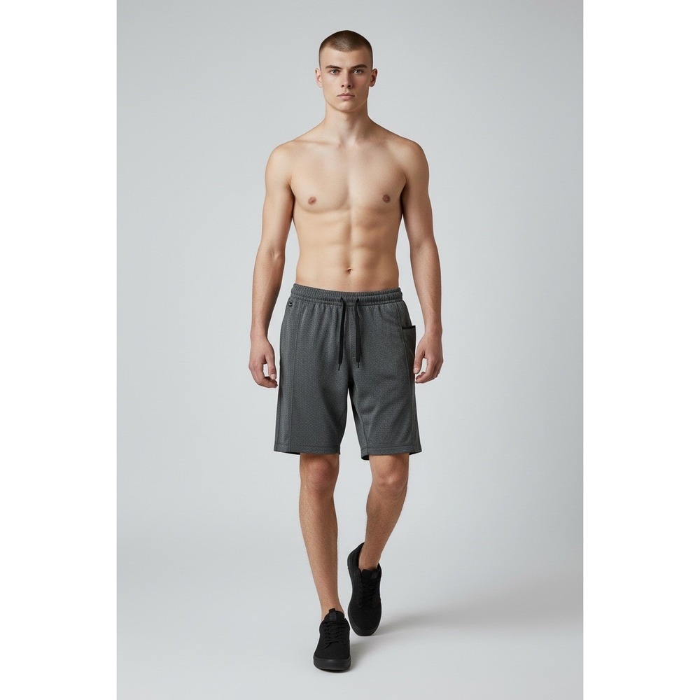 lululemon Men's Gray Athletic Shorts M 9" Inseam Drawstring Elastic Pockets